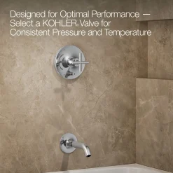 Rite-Temp® bath and shower trim kit with push-button diverter and cross handle, 1.75 gpm