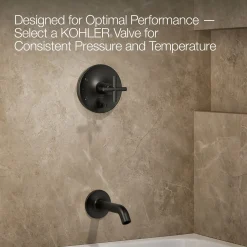 Rite-Temp® bath and shower trim kit with push-button diverter and cross handle, 1.75 gpm