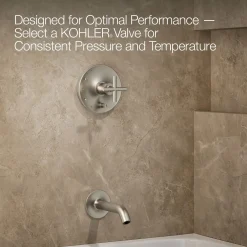 Rite-Temp® bath and shower trim kit with push-button diverter and cross handle, 1.75 gpm