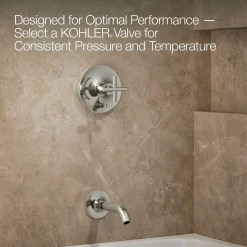 Rite-Temp® bath and shower trim kit with push-button diverter and cross handle, 1.75 gpm