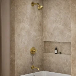 Rite-Temp® bath and shower trim kit with push-button diverter and cross handle, 1.75 gpm