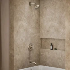 Rite-Temp® bath and shower trim kit with push-button diverter and cross handle, 1.75 gpm