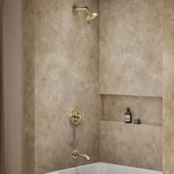 Rite-Temp® bath and shower trim kit with push-button diverter and cross handle, 1.75 gpm
