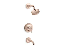 Rite-Temp® bath and shower trim kit with push-button diverter and lever handle, 1.75 gpm