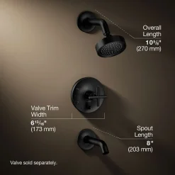 Rite-Temp® bath and shower trim kit with push-button diverter and cross handle, 2.5 gpm