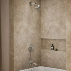 Rite-Temp® bath and shower trim kit with push-button diverter and cross handle, 2.5 gpm