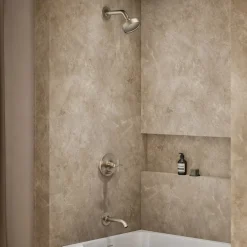 Rite-Temp® bath and shower trim kit with push-button diverter and cross handle, 2.5 gpm