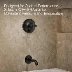 Rite-Temp® bath and shower trim kit with push-button diverter and cross handle, 2.5 gpm