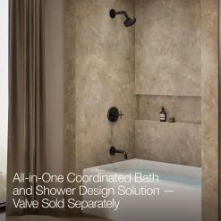 Rite-Temp® bath and shower trim kit with push-button diverter and cross handle, 2.5 gpm