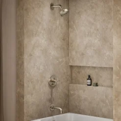 Rite-Temp® bath and shower trim kit with push-button diverter and cross handle, 2.5 gpm