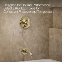 Rite-Temp® bath and shower trim kit with push-button diverter and cross handle, 2.5 gpm