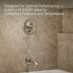 Rite-Temp® bath and shower trim kit with push-button diverter and cross handle, 2.5 gpm