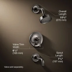 Rite-Temp® bath and shower trim kit with push-button diverter and lever handle, 2.5 gpm