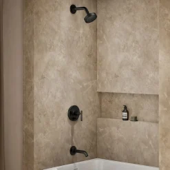 Rite-Temp® bath and shower trim kit with push-button diverter and lever handle, 2.5 gpm