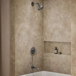 Rite-Temp® bath and shower trim kit with push-button diverter and lever handle, 2.5 gpm