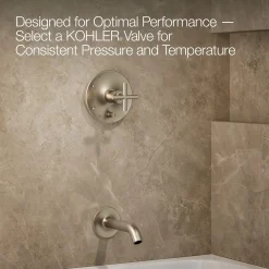 Rite-Temp® bath and shower trim kit with push-button diverter and cross handle, without showerhead