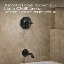 Rite-Temp® bath and shower trim kit with push-button diverter and cross handle, without showerhead