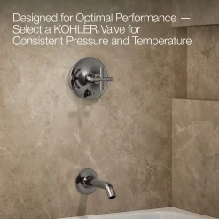 Rite-Temp® bath and shower trim kit with push-button diverter and cross handle, without showerhead