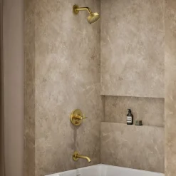 Rite-Temp® bath and shower trim kit with push-button diverter and cross handle, without showerhead