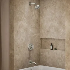 Rite-Temp® bath and shower trim kit with push-button diverter and cross handle, without showerhead
