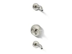 Rite-Temp® bath and shower trim kit with push-button diverter and cross handle, without showerhead