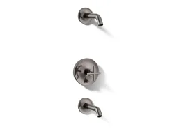 Rite-Temp® bath and shower trim kit with push-button diverter and cross handle, without showerhead