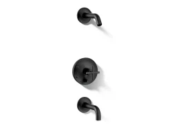Rite-Temp® bath and shower trim kit with push-button diverter and cross handle, without showerhead