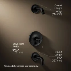 Rite-Temp® bath and shower trim kit with push-button diverter and cross handle, without showerhead