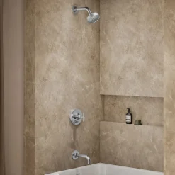 Rite-Temp® bath and shower trim kit with push-button diverter and cross handle, without showerhead