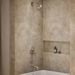 Rite-Temp® bath and shower trim kit with push-button diverter and cross handle, without showerhead