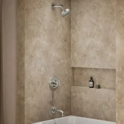 Rite-Temp® bath and shower trim kit with push-button diverter and cross handle, without showerhead