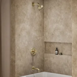 Rite-Temp® bath and shower trim kit with push-button diverter and cross handle, without showerhead