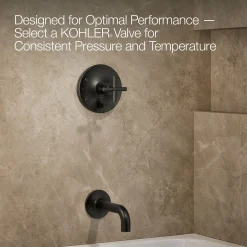 Rite-Temp® bath and shower trim kit with push-button diverter and cross handle, without showerhead
