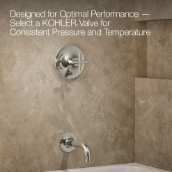 Rite-Temp® bath and shower trim kit with push-button diverter and cross handle, without showerhead