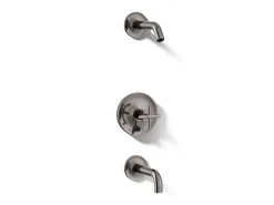 Rite-Temp® bath and shower trim kit with push-button diverter and cross handle, without showerhead