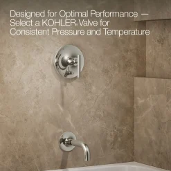 Rite-Temp® bath and shower trim kit with push-button diverter and lever handle, without showerhead