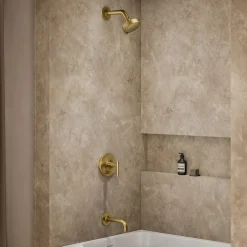 Rite-Temp® bath and shower trim kit with push-button diverter and lever handle, without showerhead
