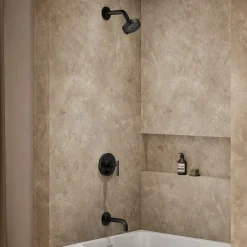 Rite-Temp® bath and shower trim kit with push-button diverter and lever handle, without showerhead