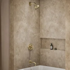 Rite-Temp® bath and shower trim kit with push-button diverter and lever handle, without showerhead