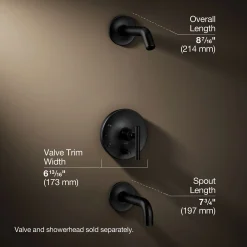 Rite-Temp® bath and shower trim kit with push-button diverter and lever handle, without showerhead