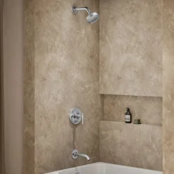 Rite-Temp® bath and shower trim kit with push-button diverter and lever handle, without showerhead