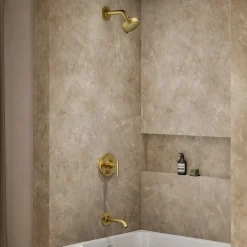 Rite-Temp® bath and shower trim kit with push-button diverter and lever handle, without showerhead