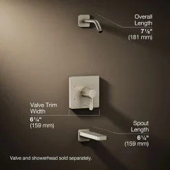 Rite-Temp® bath and shower trim kit, without showerhead