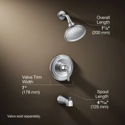 Rite-Temp® bath and shower trim kit, 1.75 gpm, NPT spout