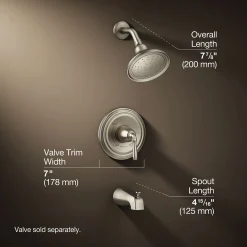 Rite-Temp® bath and shower trim kit, 1.75 gpm, slip-fit spout