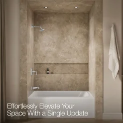 Rite-Temp® bath and shower trim kit with push-button diverter and lever handle, without showerhead