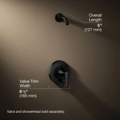 Rite-Temp® shower trim kit with push-button diverter, without showerhead