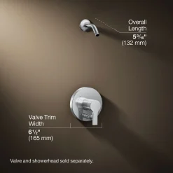 Rite-Temp® shower trim kit with push-button diverter, without showerhead