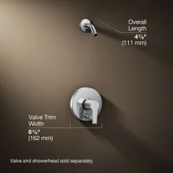 Rite-Temp® shower trim kit with push-button diverter, less showerhead