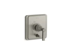 Rite-Temp® valve trim with push-button diverter and lever handle